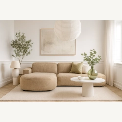 Olio Autentico Sofa narożna w kształcie litery L Tkanina Raven 34